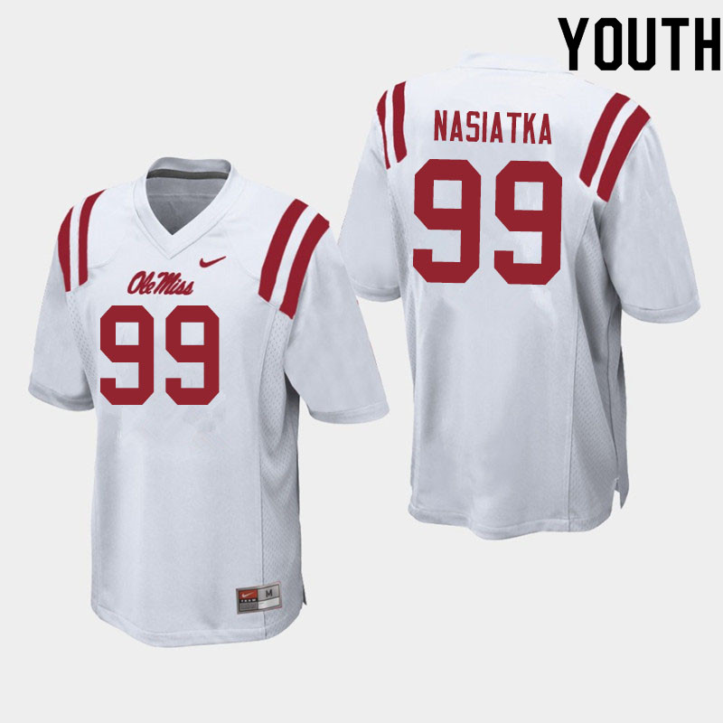 Youth #99 Patrick Nasiatka Ole Miss Rebels College Football Jerseys Sale-White